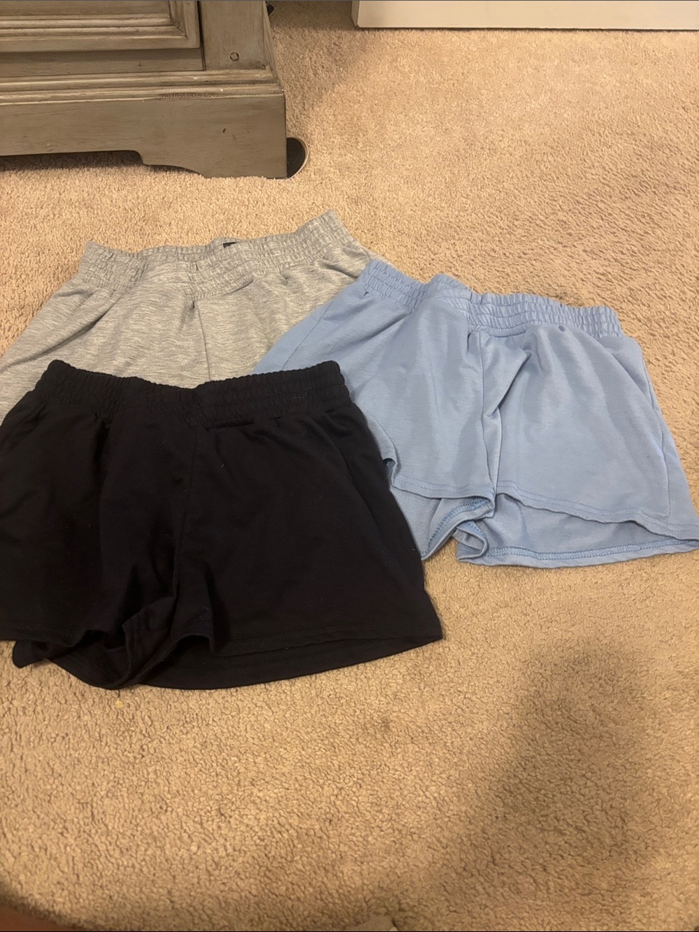 SHEIN Women’s Athletic Shorts — Black, Light Blue, Gray